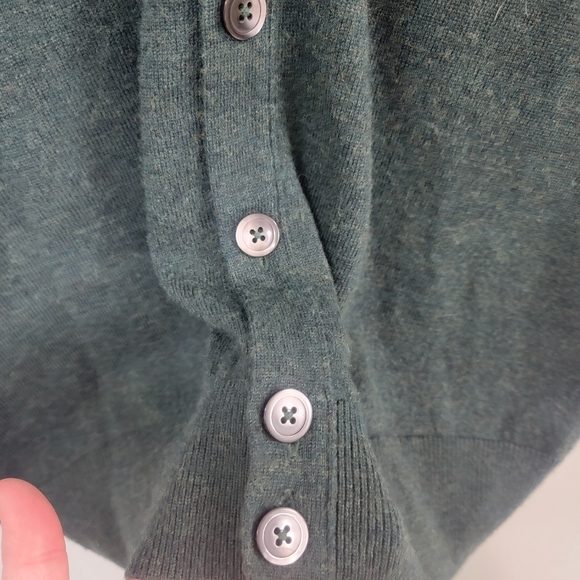 Turnbury Merino Wool 100% Green Cardigan Large - Picture 5 of 7